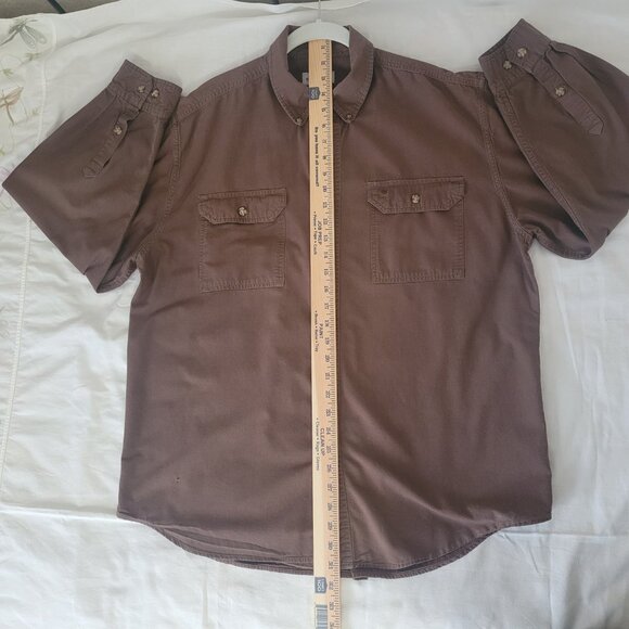 Brown Carhartt Shirt Mens Long Sleeve Size XL - Picture 10 of 15
